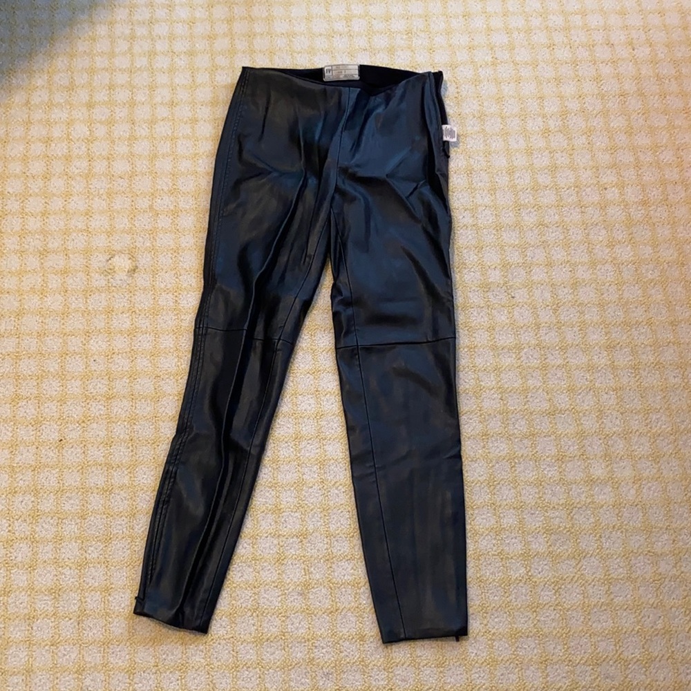 Free people black leather pants